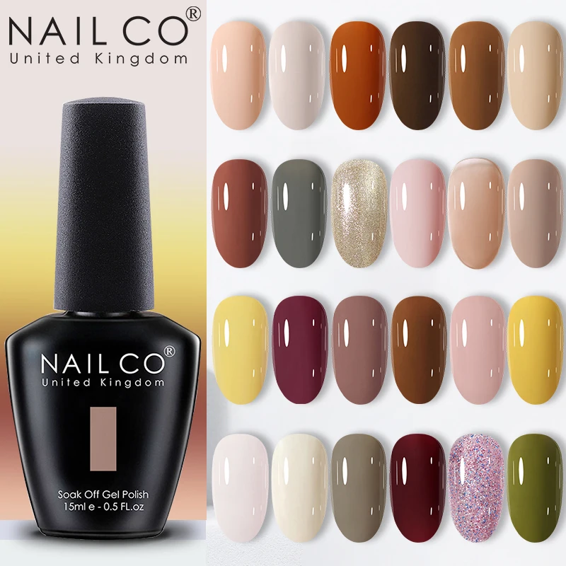 

NAILCO Autumn Colors 15ml Nail Gel Polish Top Coat Base Gel Vernis Semi Permanent LED UV Gel Varnish Nail Art Manicure Supplies