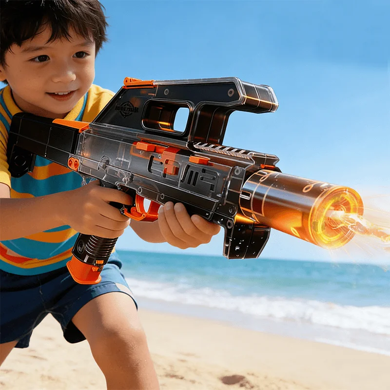 2026 NEW FMG9 Folding Charging Electric Continuous Firing Water Gun Large Capacity Automatic Water Gun Summer Outdoor Beach Toys