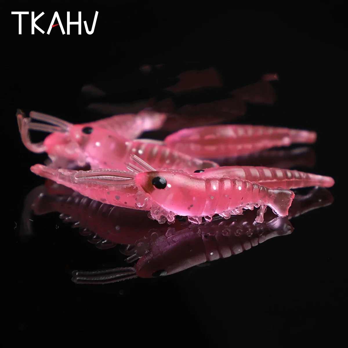 

TKAHV 50pcs/lot 3cm 0.3g Lightweight Mini Shrimp Soft Fishing Lure Freshwater Silicone Worm Bait Grass Bass Glow Swimbait Tackle