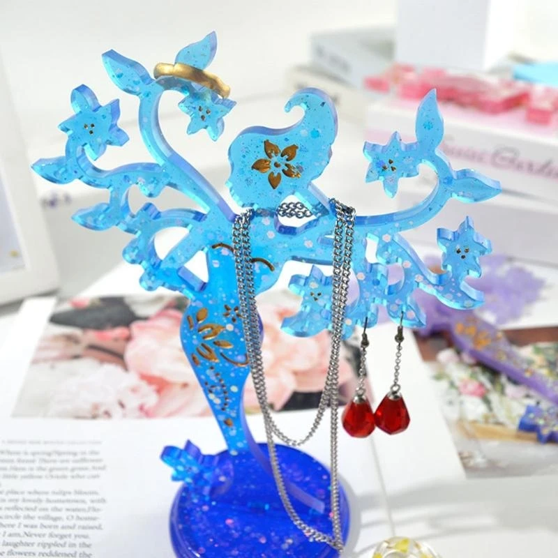 N5KA Jewelry Shelf Resin Casting Mold Easy Clean Silicone Making Tool Home Decoration