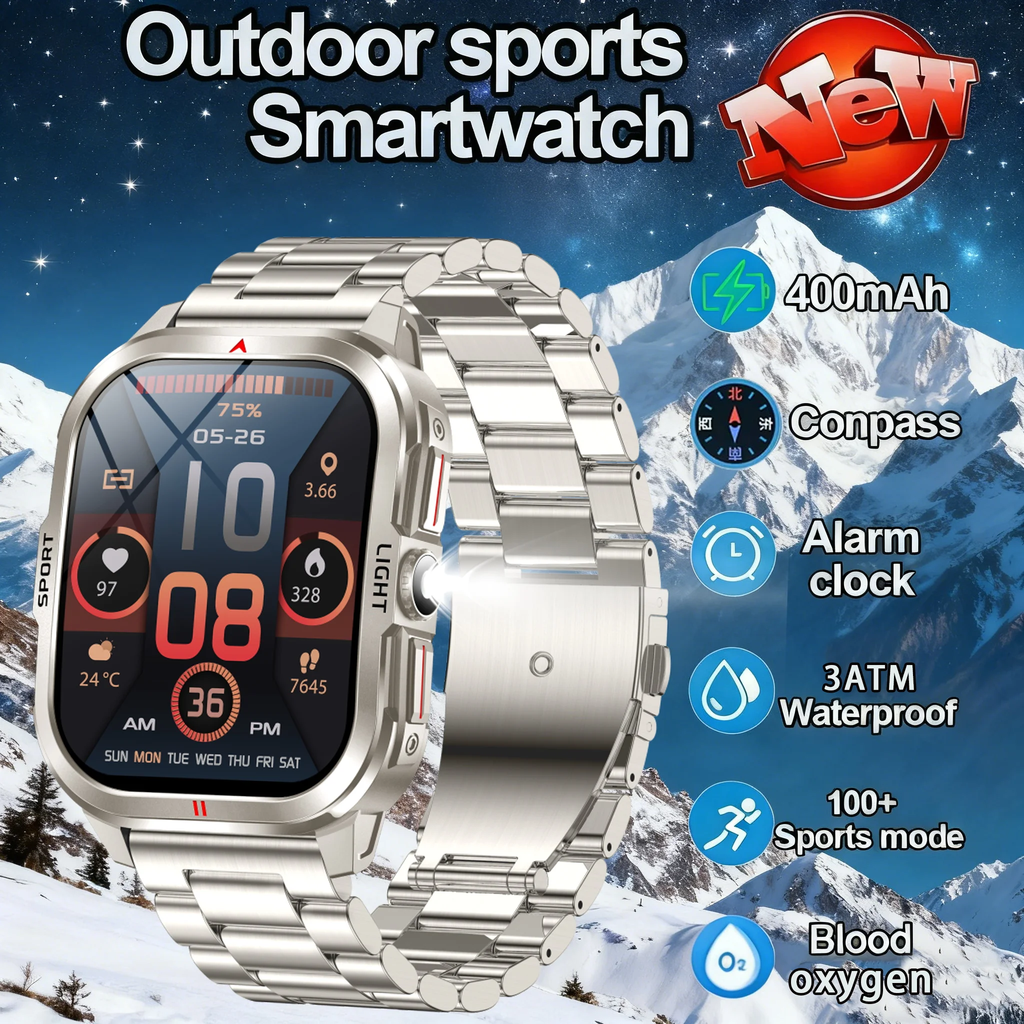 

2025 Smart Watch Watch Global Version Men Women HD AMOLED Display Heart Rate Bluetooth Call Track Waterproof Sports Smart Watche