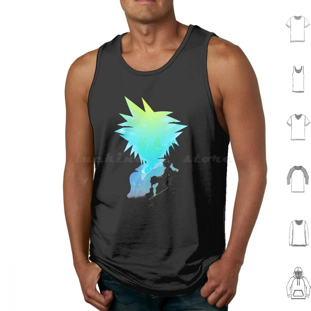 The Key Tank Tops Print Cotton Final Fantasy Kingdom Hearts Kingdom Hearts Sora Riku Kairi Cloud Sephiroth Roxas Axel Lea