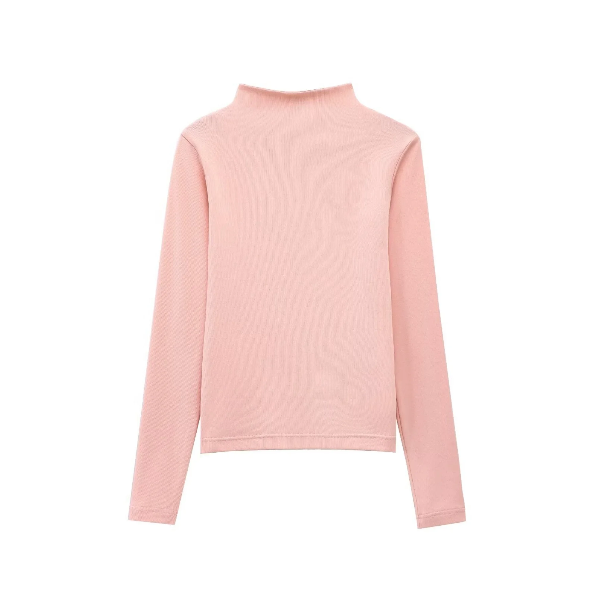 Women Autumn Winter Solid Long Sleeve Slim Turtleneck Pullovers Lady Simple Basic T-Shirt Casual Fashion Versatile Clothing