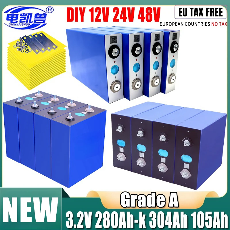 2024 3,2V Lf280ah 280k 304ah 105ah Lifepo4 Batterie DIY 12V 24V 48V A-Klasse Golf wagen Marine wiederauf ladbare Batterie pack