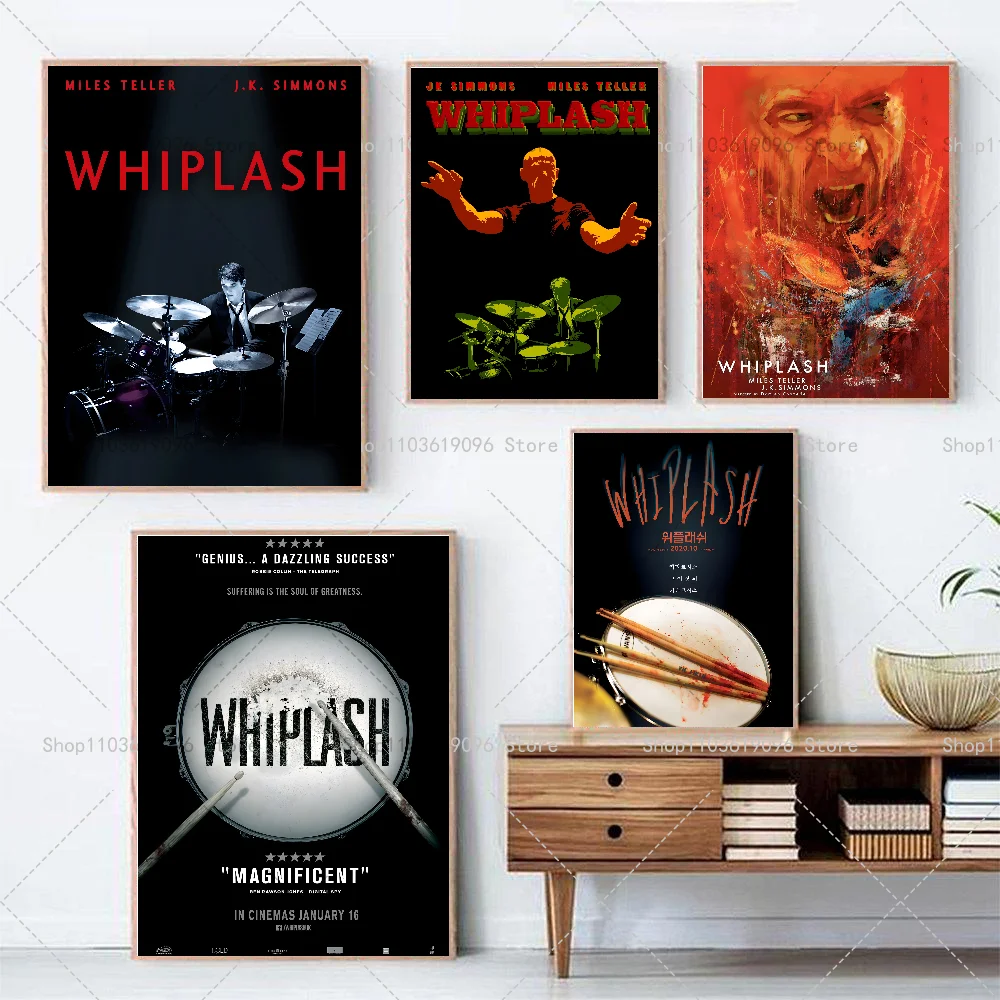 Classic Movie Whiplash Poster Self-adhesive Art Waterproof Paper Sticker Coffee House Bar Room Wall Decor