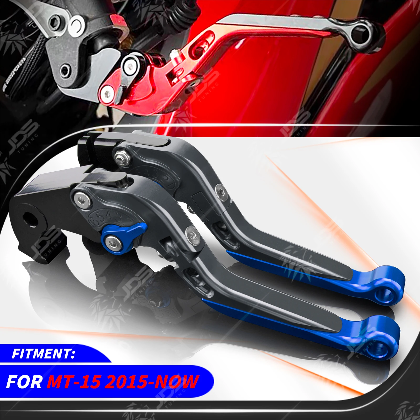 

JDSTUNING Для Yamaha MT-15/MT15 2015-Н.В. Регулируемые складные рычаги сцепления и тормоза, аксессуары и запчасти для мотоциклов