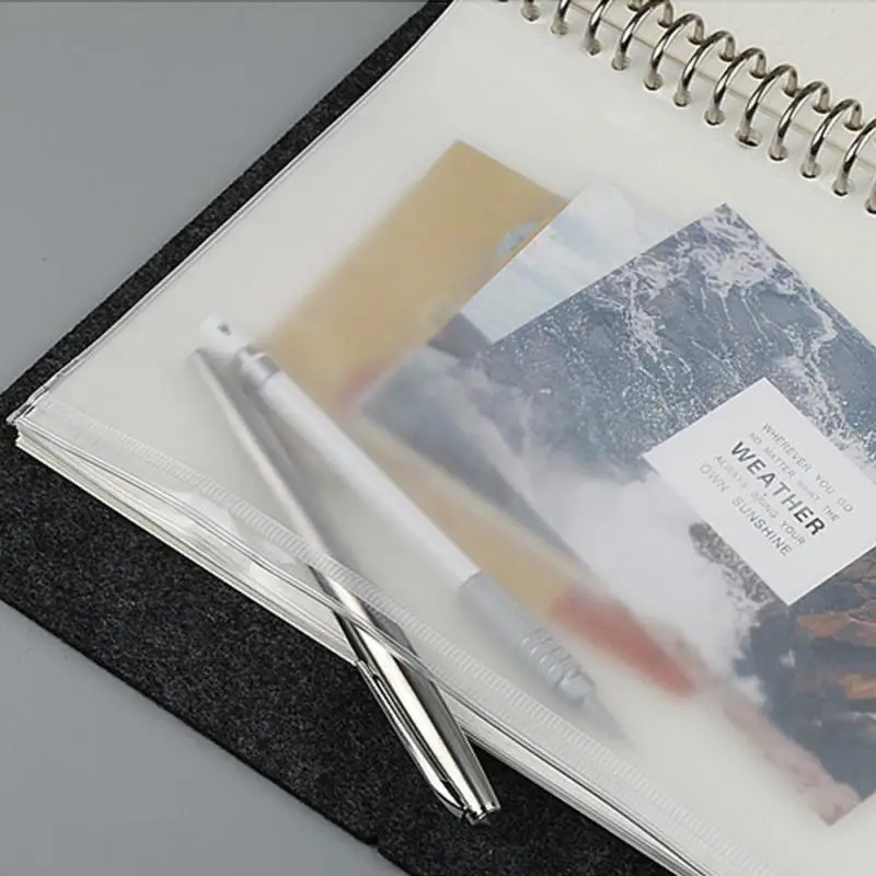 Transparent A5 Loose-leaf Bag PVC Edge Bag Waterproof File Bag Business Card Zipper Storage Bag Hand Account Zipper Bag