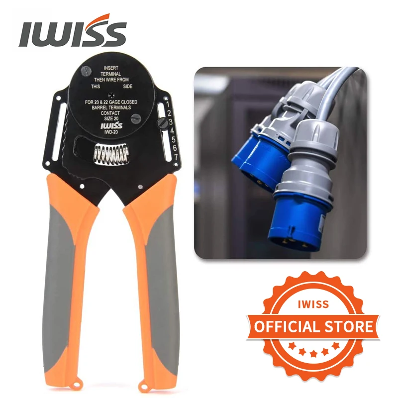 Imagem -04 - Iwiss-alicates de Crimpagem para Deutsch Connector Alicates de Crimpagem Usinagem Terminal Car Torno Masculino e Feminino Pin Mini Crimper Tool Iwd20