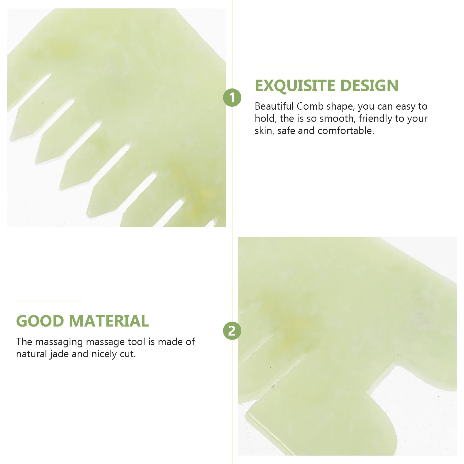 

Comb Natural Jade Massaging Board Ergonomic Scraping Plate Facial Beauty Tool Neck Back Massage Spa Care for Body Health