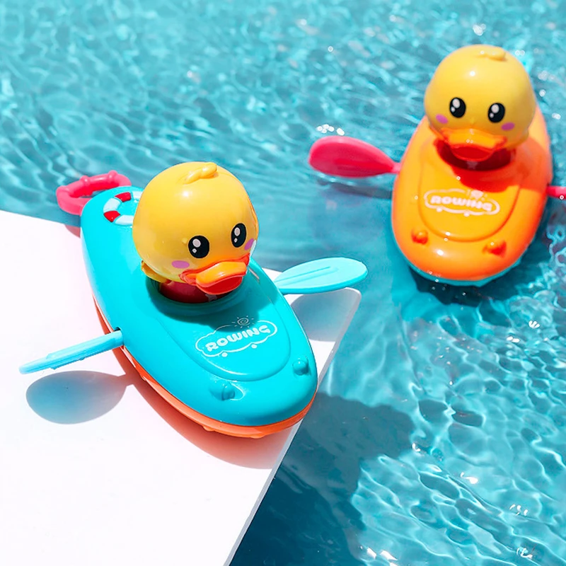 

Baby Shower and Water Playing Toy Yellow Duckling Canoe Summer Water Playing Cute Animal Children's Shower Toy