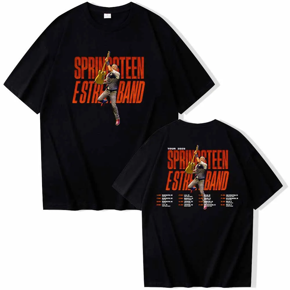 Bruce Springsteen and E Street 2025 Tour T-shirt O-Neck Short Sleeve Shirts Fans Gift