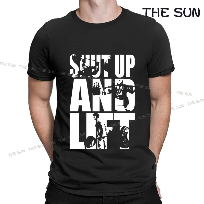 

Cotton Shut Up and Lift PrintingCasual T-Shirt Street Fashion Short Sleeve Clothing Streetwear Men's Hip Hop