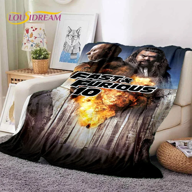 Latest Fast & Furious X 10 Vin Diesel Movie Soft Flannel Blanket for Beds Bedroom Sofa Picnic,Throw Blanket for Outdoor Leisure