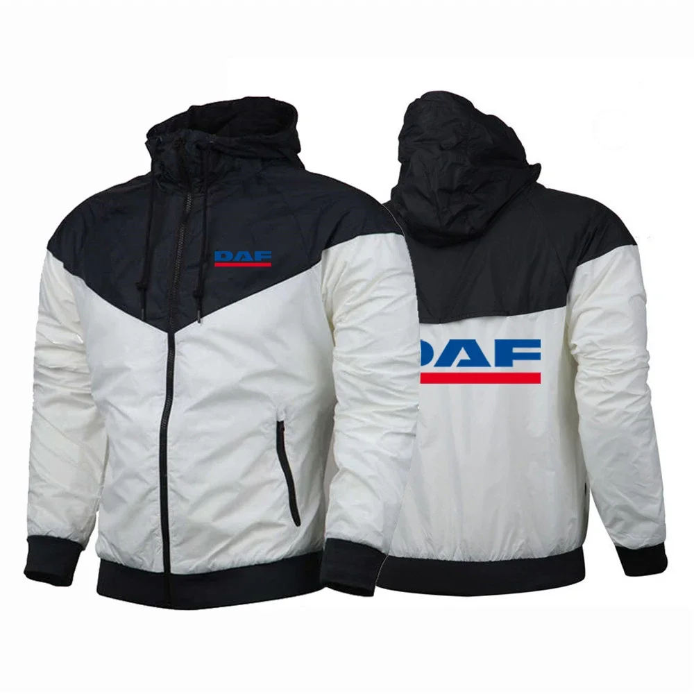 2024 New DAF Truck Logo Autumn and Winter Men Popular Windbreaker Jacket Hight Quality Outdoor Hooded Coat Outwear