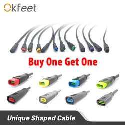 Okfeet Julet 2 3 4 5 6 Pin Waterproof Unique Shape Extend Cable Connector for Ebike Light Throttle Ebrake Display Ebike Parts