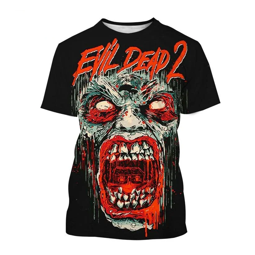 

New Hot Selling The Evil Dead 3D Printed T-shirt Dracula Movie Round Neck Short-sleeved Horror Movie Casual Fashion Neutral Top