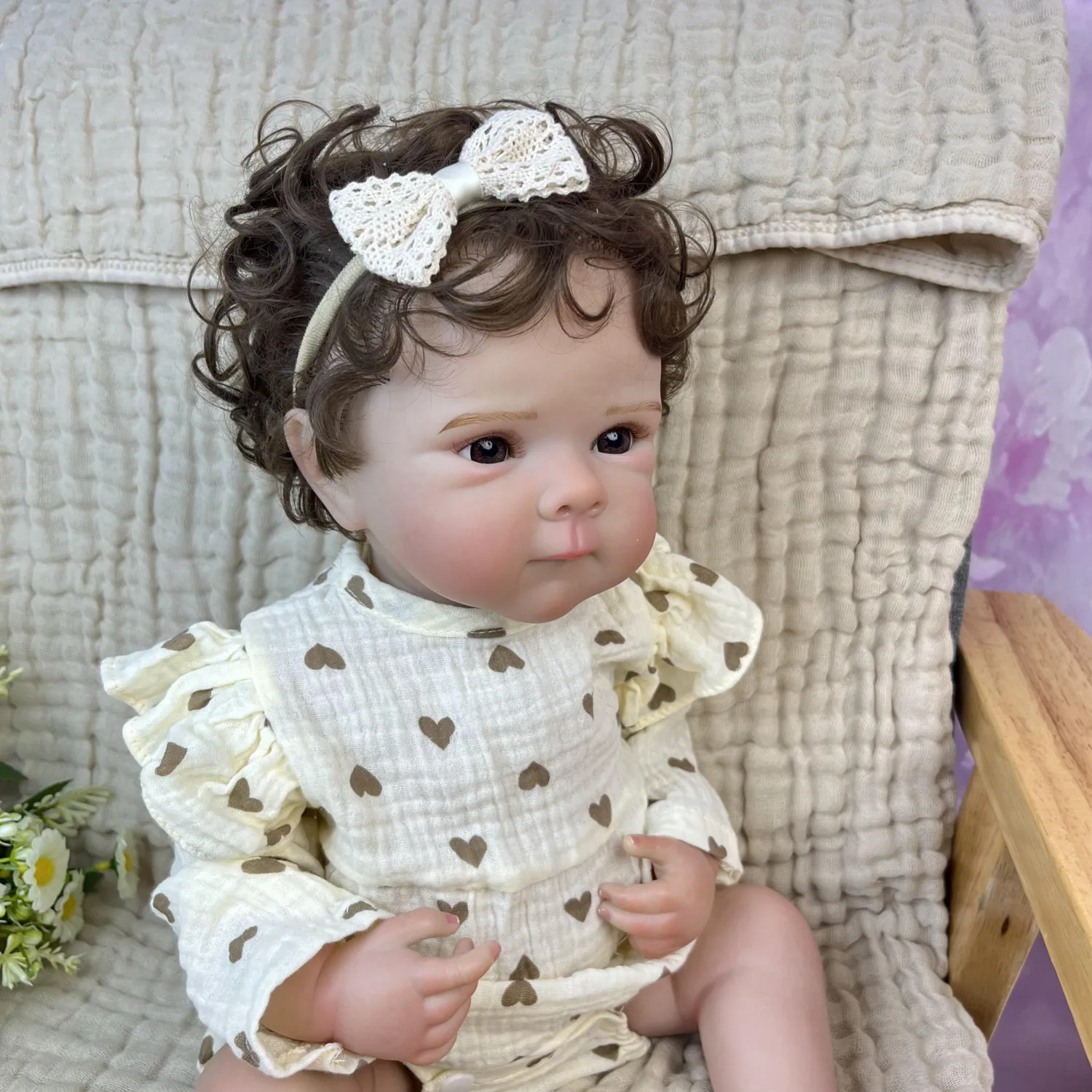 BZDOLL 19 CALI 48 CM Lalka Reborn z Pełnego Winylu, Realistyczna, Ręcznie Robiona, Modna, Idealna na Prezent Urodzinowy, Kolekcjonerska Lalka Humanoidalna dla Dzieci