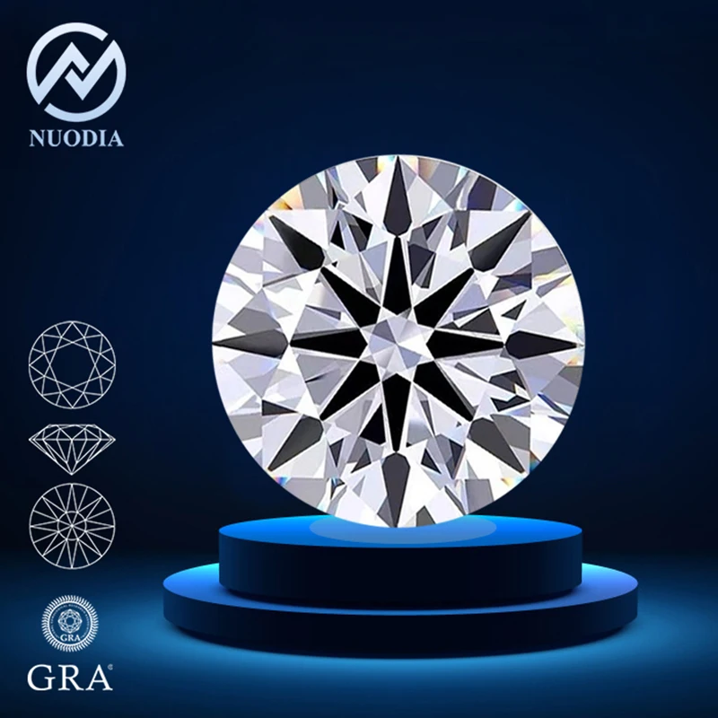 

Whtie Pure D Colorless Moissanite Stone 3EX Excellent Round Diamond Cut 0.1-20.0ct Pass Diamond Tester with GRA Certificate