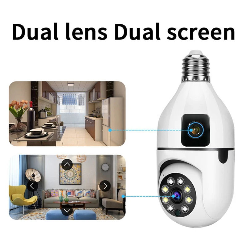 Xiaomi Mijia E27 Bulb WIFI Camera Dual Lens Indoor Surveillance Night Vision HD Automatic Human Tracking Security Baby Monitor