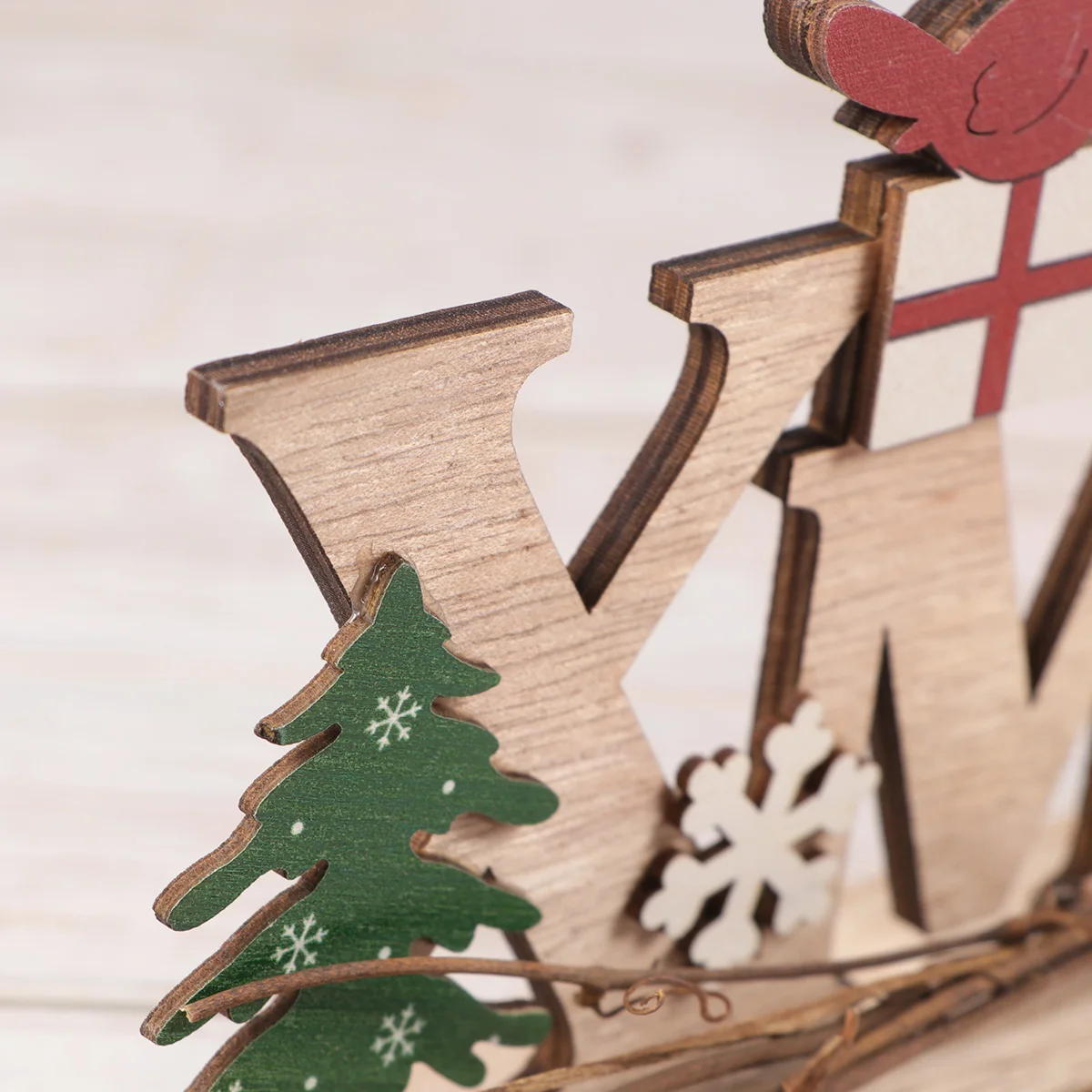 

Christmas Wooden Letter Ornament Chic Stylish Party Decoration Desktop Adornment Living Room Bedroom Santa Pattern