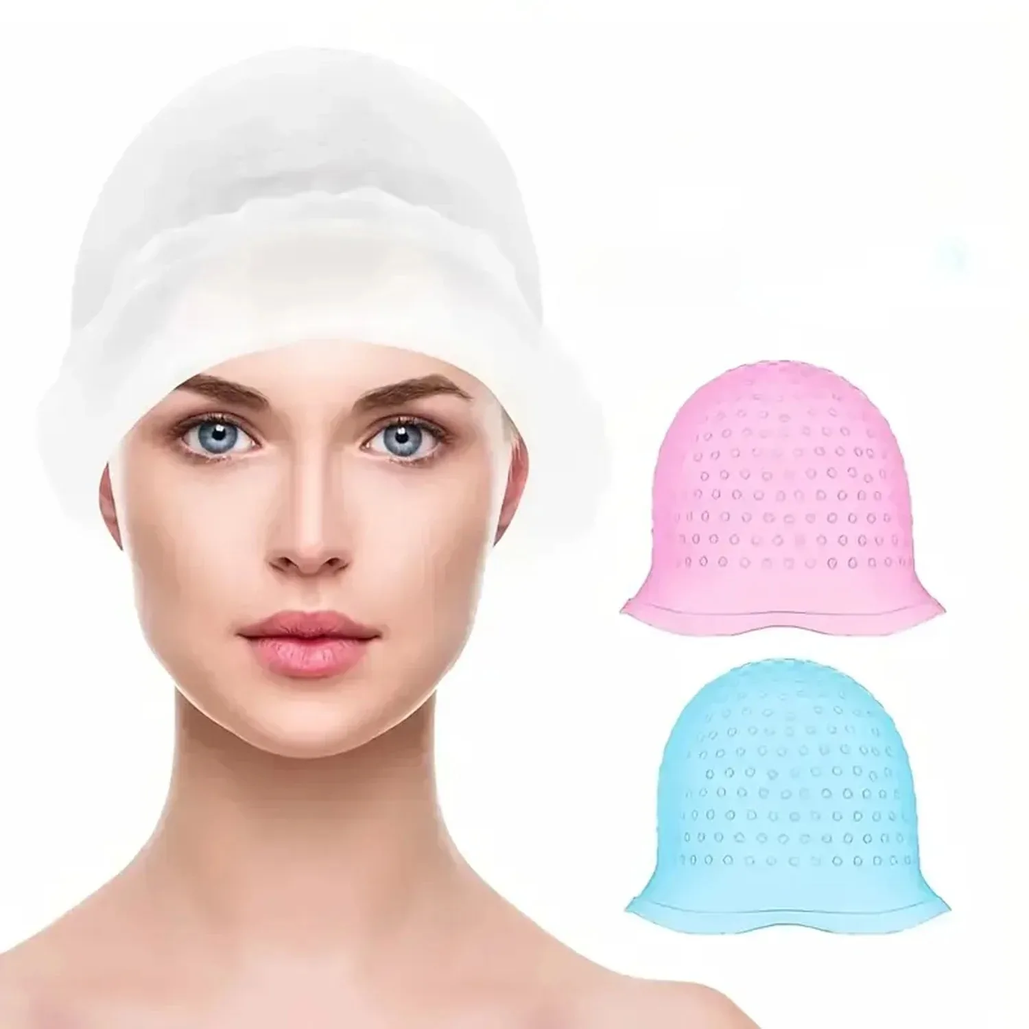 Reusable Silicone Hair Staining Cap Multicolor Hair Coloring Dye Cap with Hook Silicone Hair Coloring Cap for Home Salon