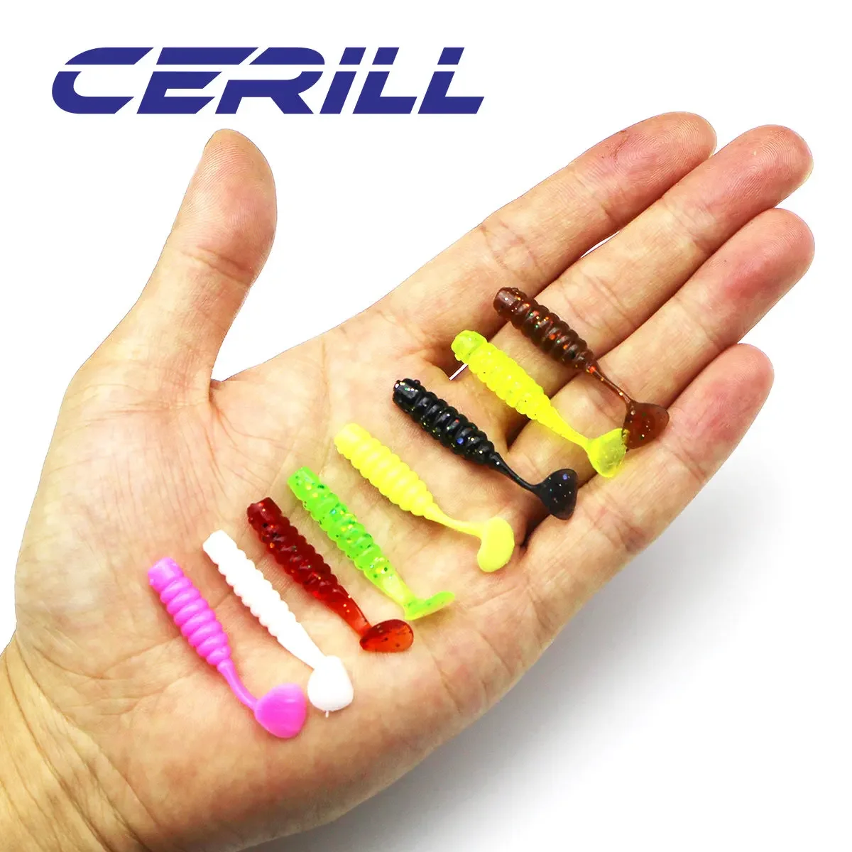 Cerill 10 PCS 35mm 0.85g Mini Paddle Tail Soft Fishing Lure Shad Baits Jigging Wobblers  Artificial Silicone Swimbait Tackle