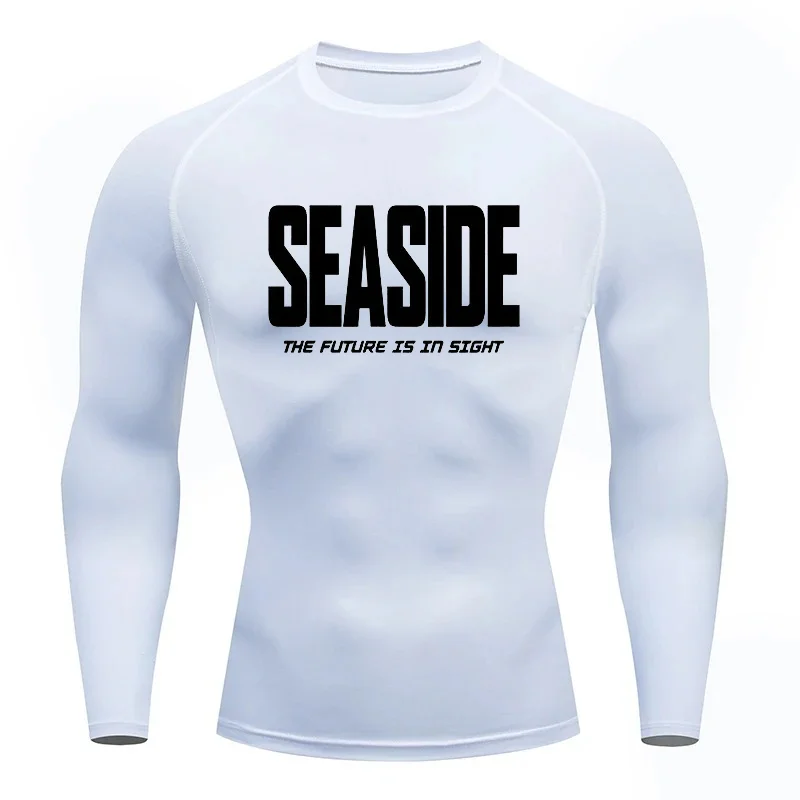 เสื้อยืดรัดรูปผู้ชาย เสื้อคอมเพรสชั่นสำหรับวิ่ง เสื้อยืดออกกำลังกาย ฟิตเนส วิ่งจ๊อกกิ้ง แขนยาว เสื้อลำลองผู้ชาย