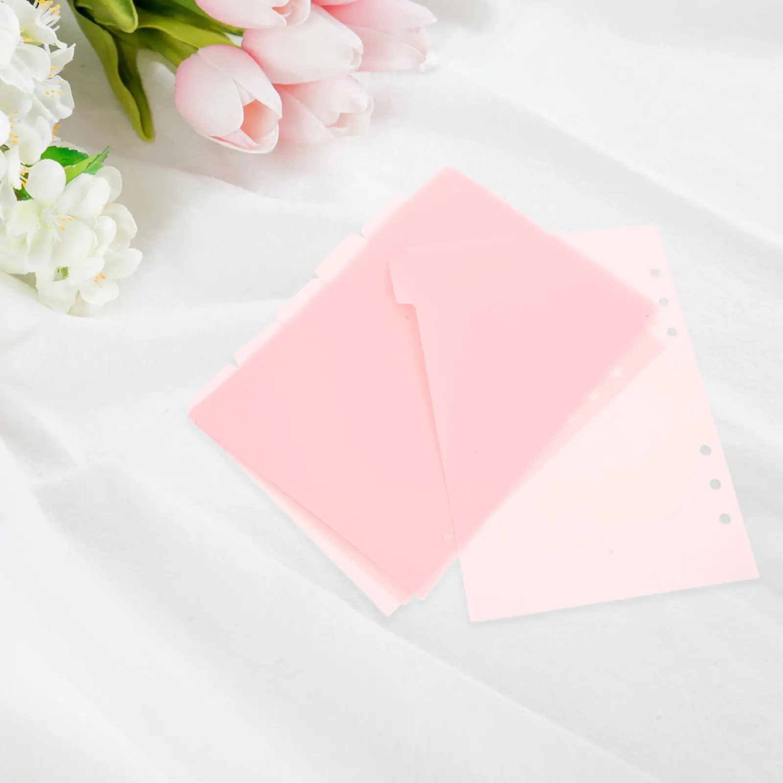 

6 Pcs Binder Dividers Pink PP Removable Project Page Separator Tabs for Books Manuals Reports Notebooks Classification