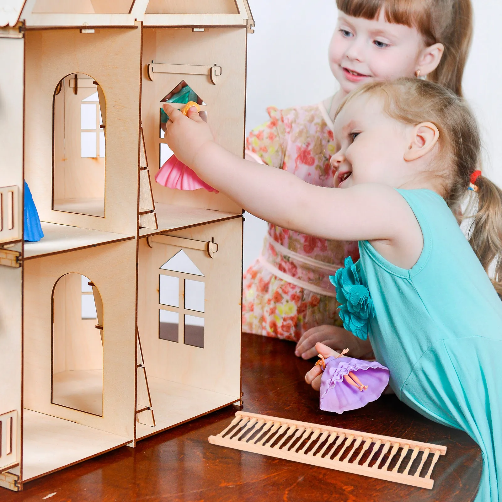 

1:12 Scale Miniature Wooden Handrail Dollhouse Accessories Fence Cute Mini Fence for Pretend Play Dollhouse Decoration Mini
