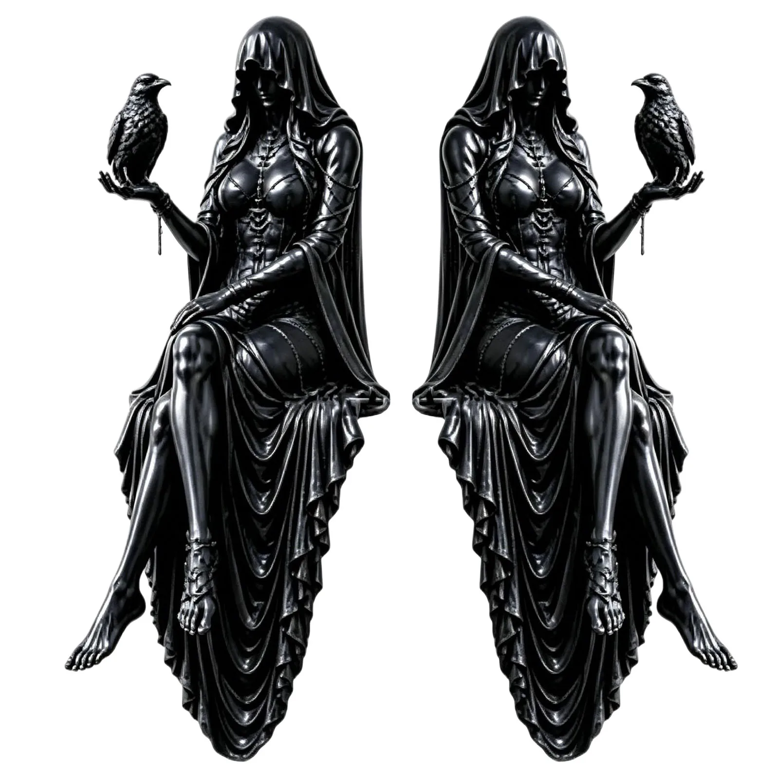 Resin Gothic Raven Shelf Sitter Statue Dark Academia Bookshelf Edge Sitter Gifts for Literature Lovers Bookworms