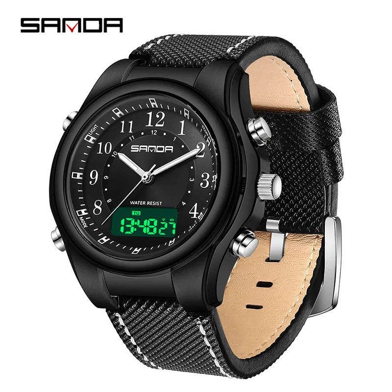 SANDA Top Brand New Design Hot Men's Watch Luxury Stopwatch 50M Waterproof Sport Business Wristwatch Men Electronic Quartz Clock