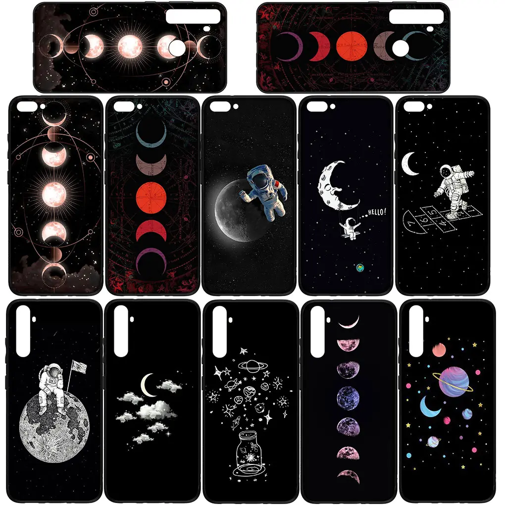 Sky Astronaut Moon Stars Soft Cover Phone Casing for Samsung Galaxy S21 S20 Fe S23 S22 Ultra S8 Plus A12 A13 A21S A71 M21 Case