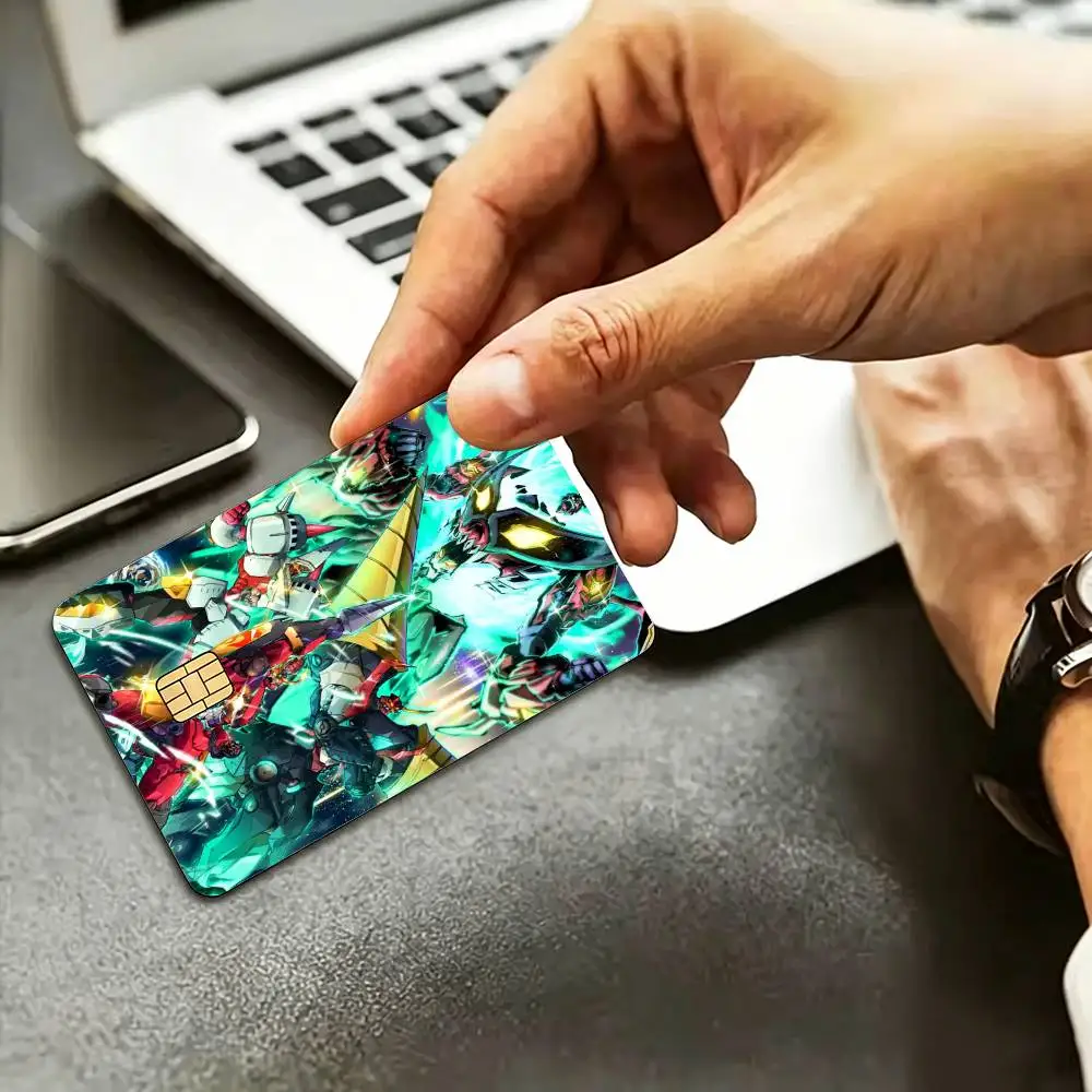 Popular Anime Gurren Lagann HD Credit Card Stickers Game Card Decal Small Chip Waterproof Sticker