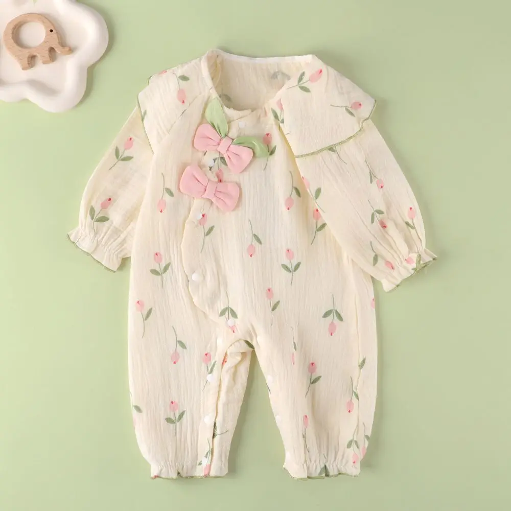 Automne bébé vêtements infantile mignon à manches longues combinaison filles été mignon combinaison pour sortir à la mode pur coton combinaison