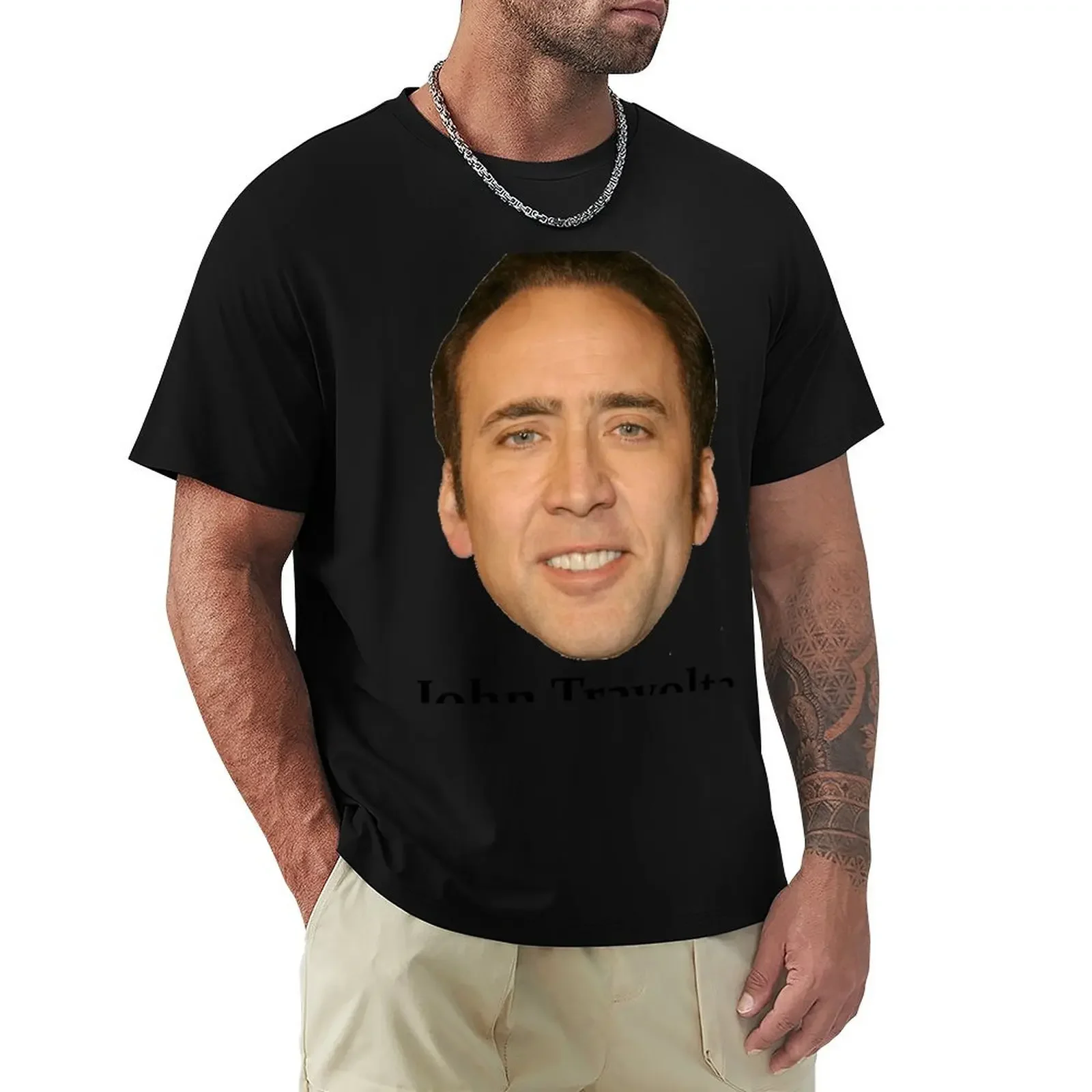 nicholas 'travolta' cage john travolta design T-Shirt anime tshirt oversized t shirt oversized t shirt men