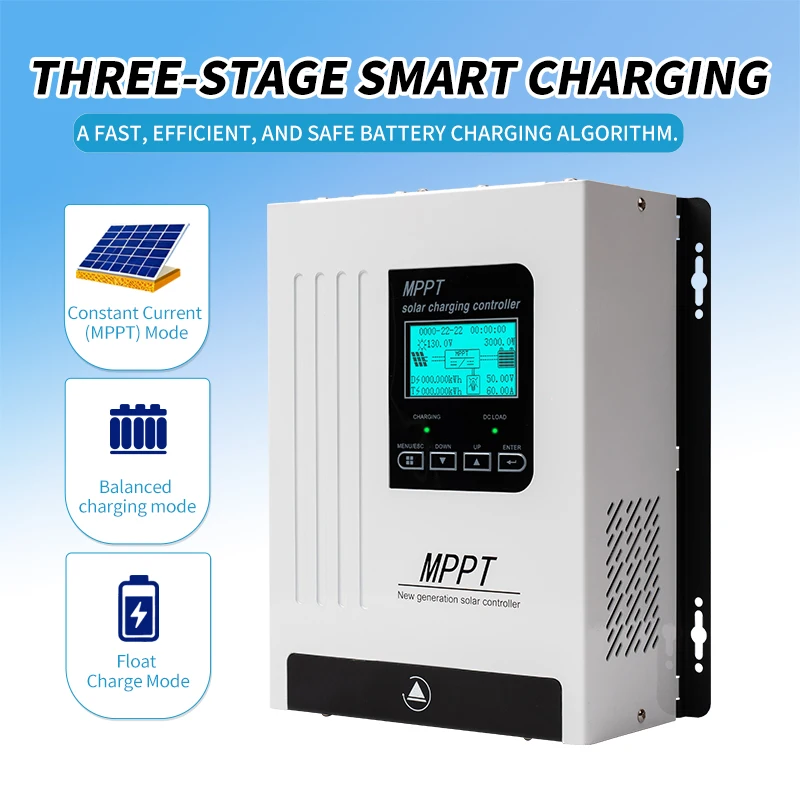 MPPT 60A 80A 100A Smart Solar Charge Controller, MPPT 12V 24V 48V for Solar Panels, LiFePO4 Lithium Battery, LCD Screen