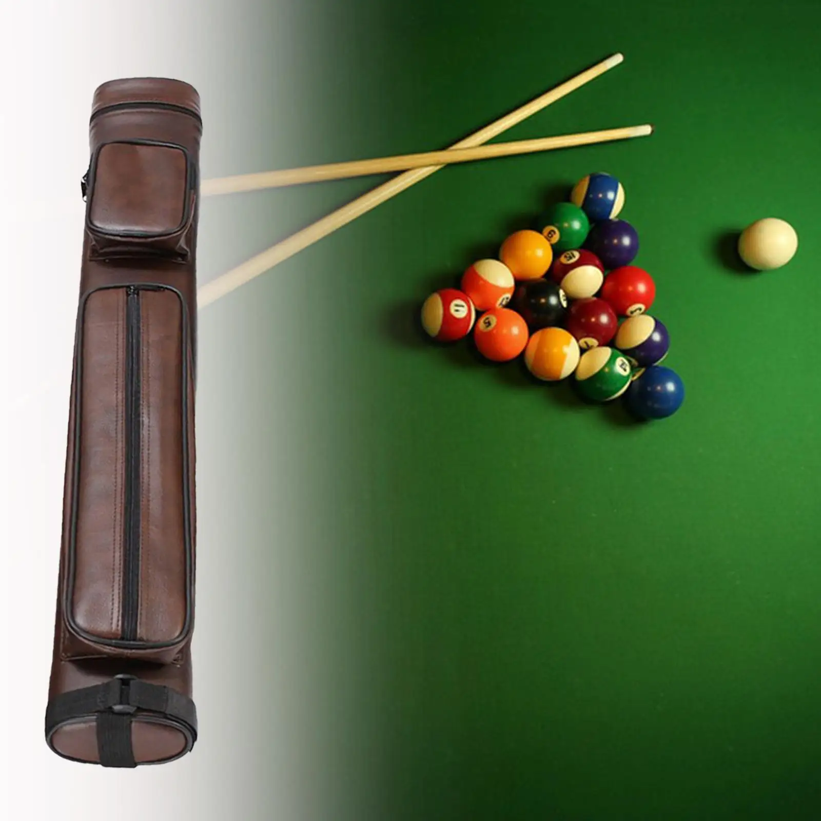 Durable Billiard Pool  Bag 4 Holes Carrying Case Accessory Billiard Stick Storage PU Leather Holder for Billiard Stick Rod