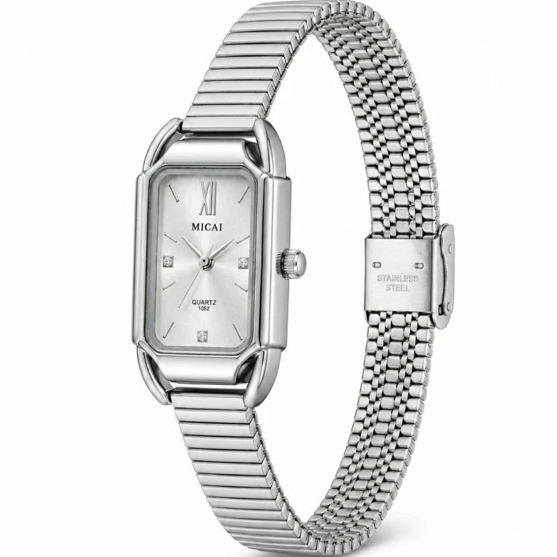 Minimalist Women's Wristwatch Luxury Diamond Dial Steel Band Quartz Wristwatches for Woman Fashion Elegant Ladies Clock Gift - view 4