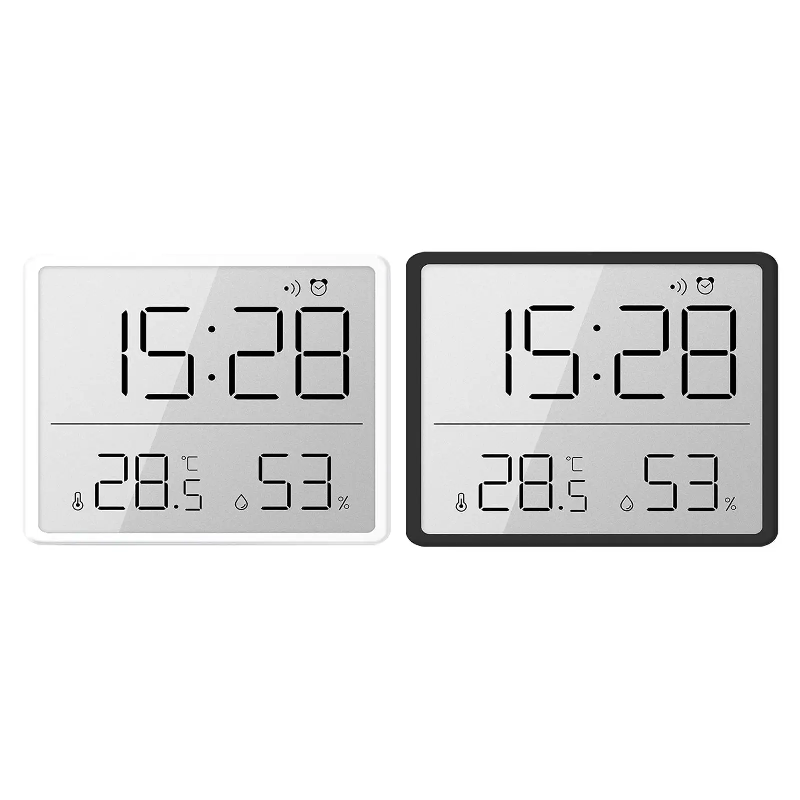 Room Thermometer Alarm Clock 12/24H LCD Screen Electric High Precision Calendar