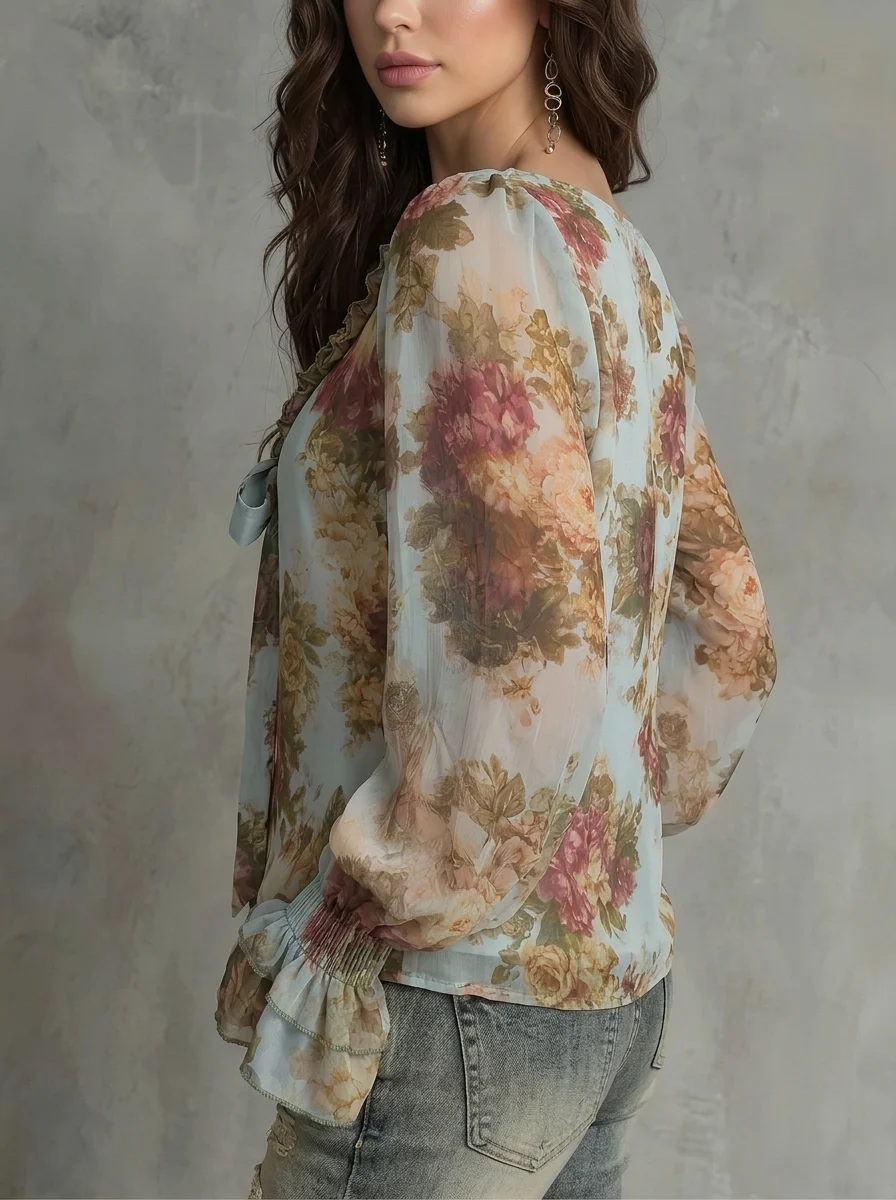 Women's Vintage Floral Print V - огляд і ціна Vintage Fashion Girl