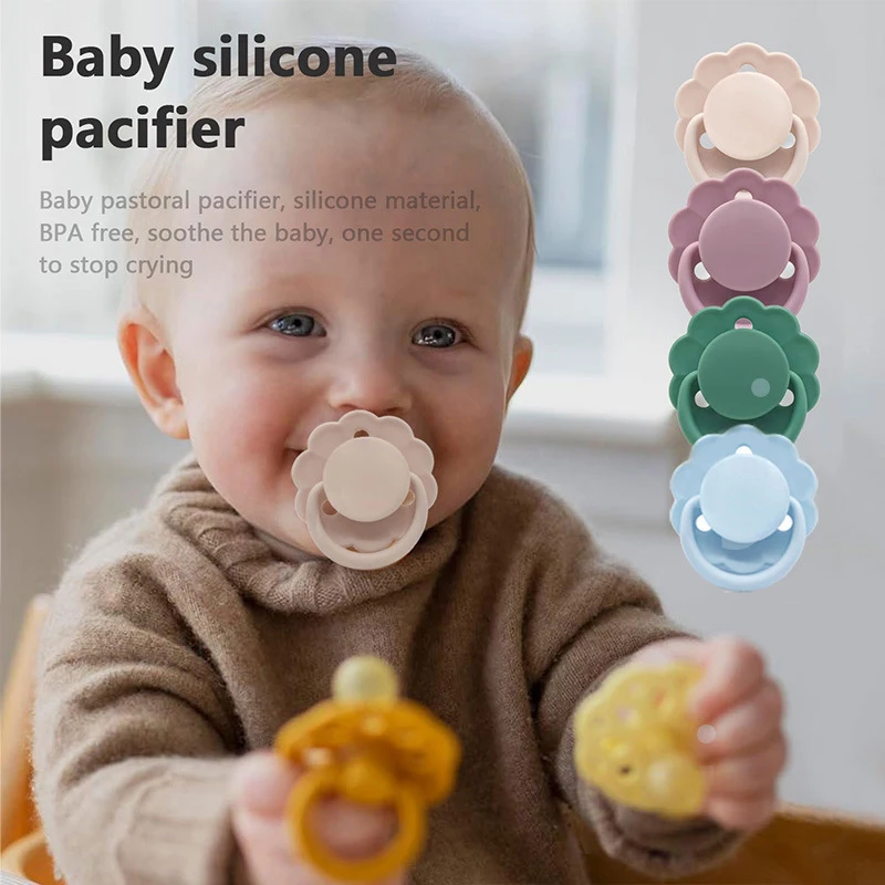 「Imitation Breast Milk Round Head Pacifier Natural Rubber Environmentally Tasteless Baby Pacifier For 0-36 Months Babies」