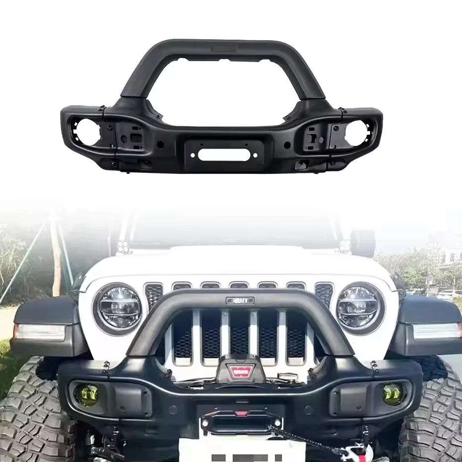 

Высококачественный 4x4 бульдог для Jeep Wrangler Jl JT аксессуары передний короткий стиль задний стальной бампер фотоэлемент (C)