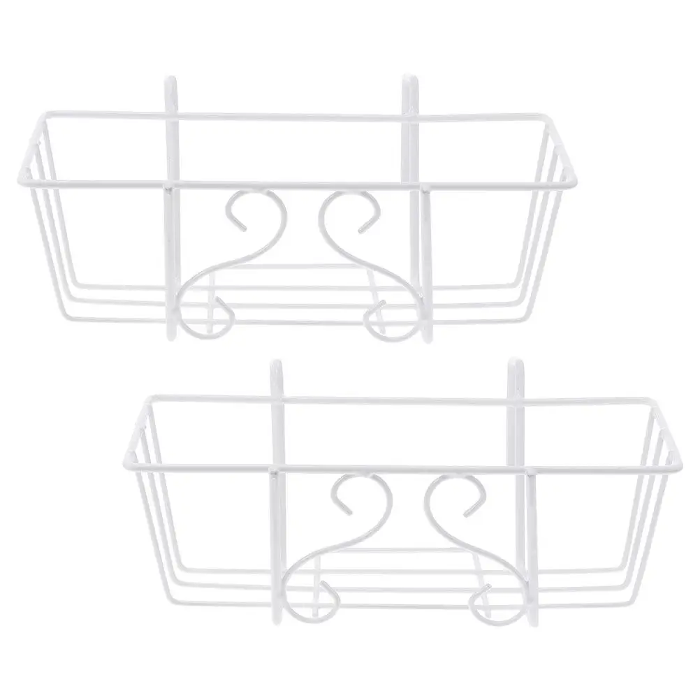 2Pcs Balcony Hanging Flowerpot Rack Sturdy Iron Plant Holder for Patio Garden Fence Decor Hanging Planter Baskets Outdoor Use view 4