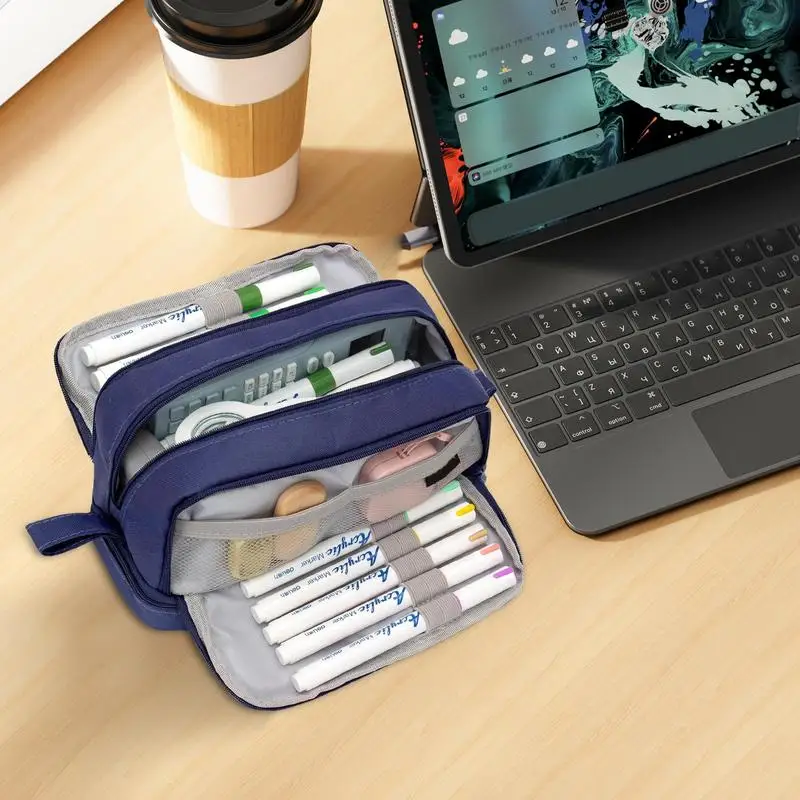 Bleistift beutel Leinwand tragbare Bleistift beutel Organizer mit Reiß verschluss ästhetische Stift beutel Briefpapier Aufbewahrung tasche für Stifte Stifte