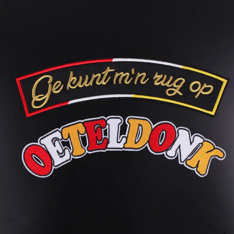 25 سنتيمتر Oeteldonk شعار بقع للملابس هولندا كرنفال الحديد على رسائل التطريز التصحيح على الملابس معطف ملصقات شارة #1