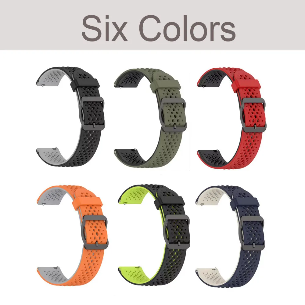 Pulseira de relógio esportiva de silicone, 22mm, para samsung galaxy watch 46mm/watch 3 45mm, pulseira gear s3 frontier/acessórios de relógio clássico