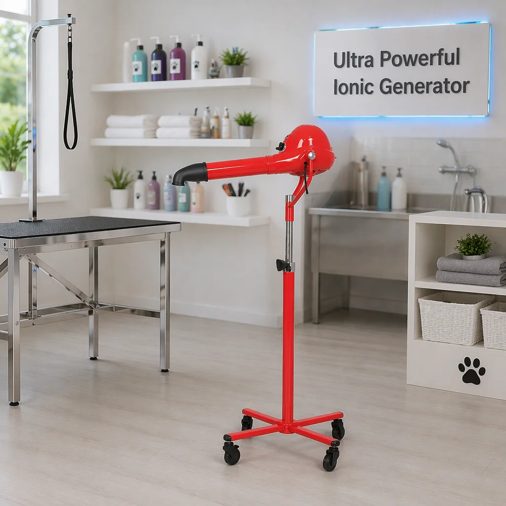 EUR PET Luxury Eco-Friendly Pet Grooming Ionic Stand Dryer For Dogs Bathroom Use
