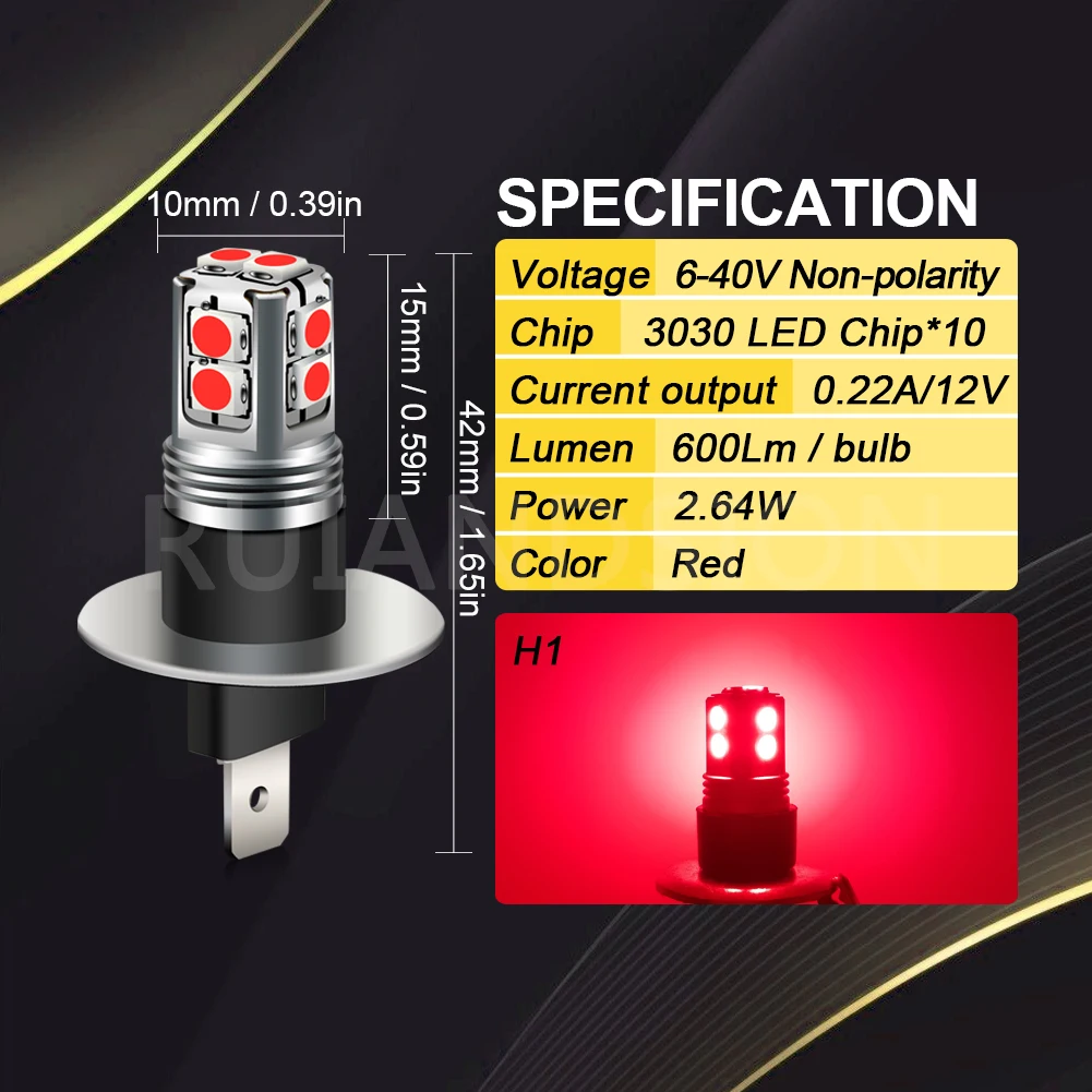 6-40 فولت H1 H3 مصباح LED فائق السطوع CANBUS لمبات 3 واط مصباح أمامي أبيض دافئ للسيارة البحرية قافلة بيضاء أضواء الضباب السيارات الأحمر الأصفر #4