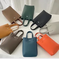 Advanced neutral leather mobile phone bag mini bucket bag multi-functional portable one shoulder crossbody women's bag card bag