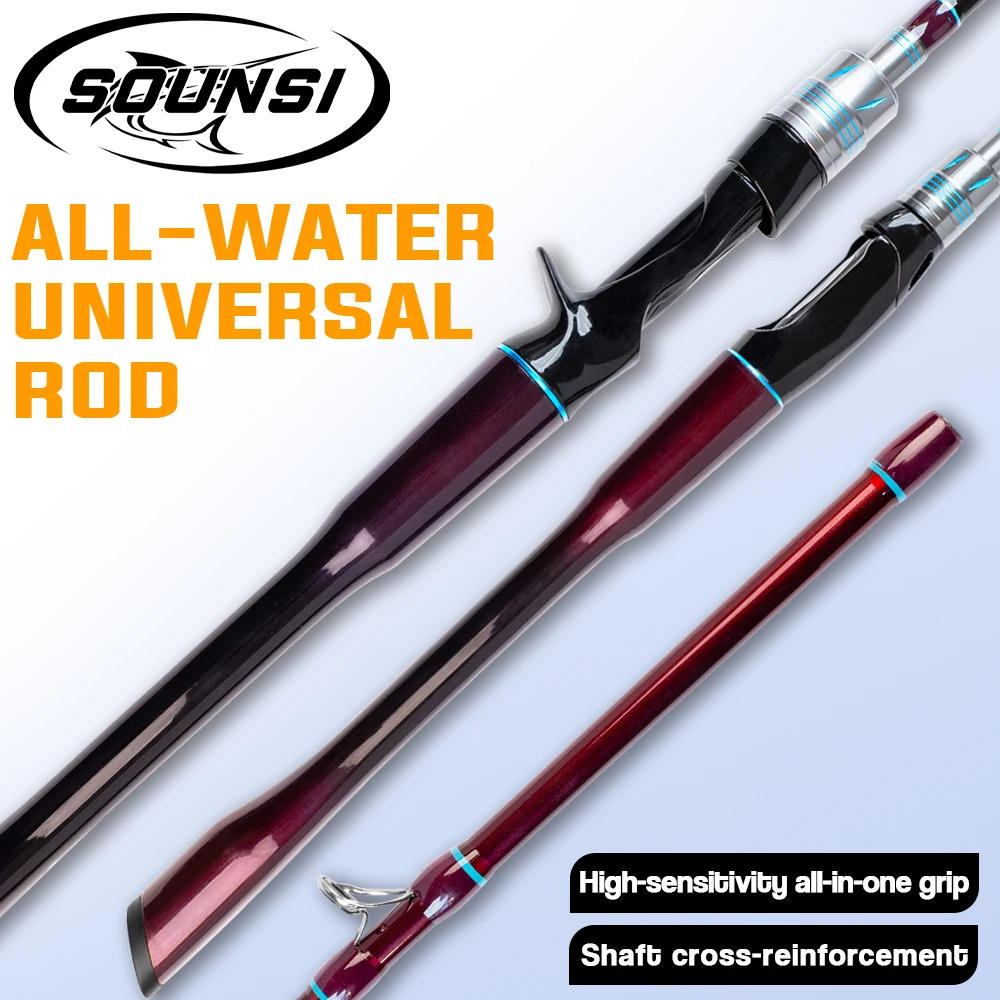 

SOUNSI Power M Spinning/Casting Squid Lure Fishing Rod Fast Action Freshwater Saltwater Carbon Fiber 2 Sections long 1.80-2.10M